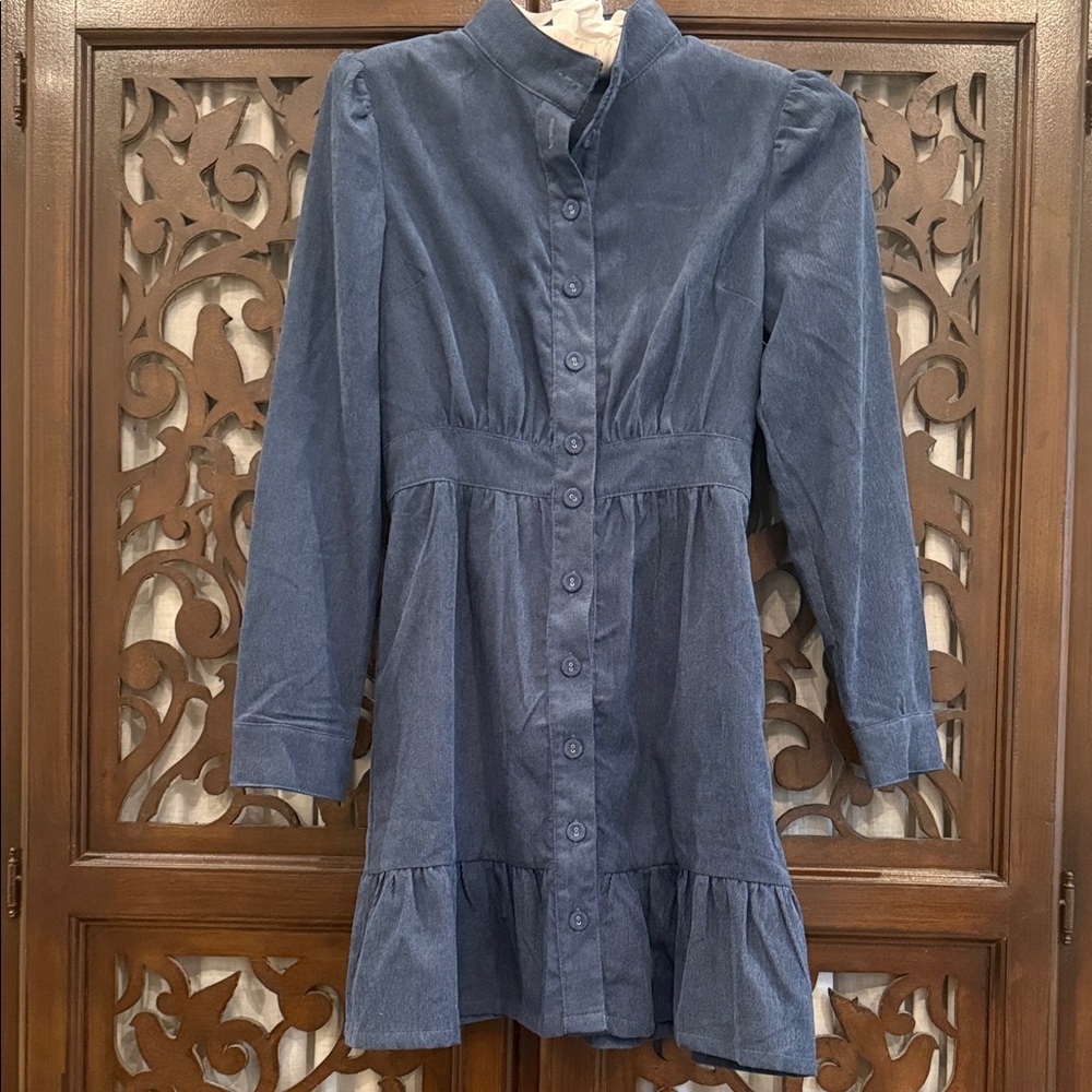 Long Sleeve Blue Dress